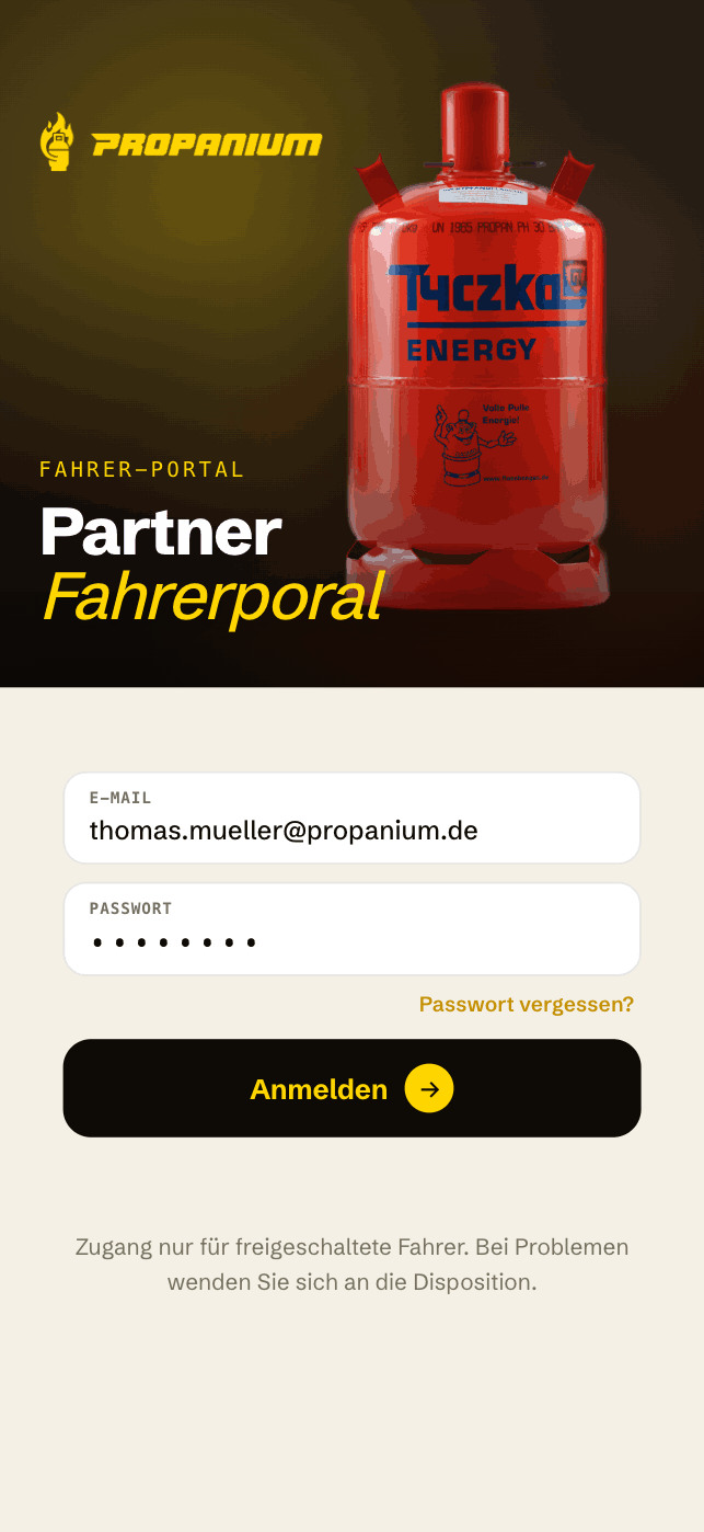 Fahrer-App Login